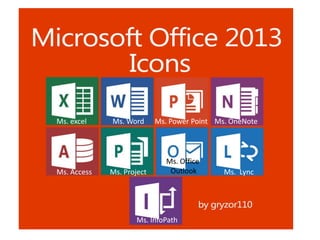 Ms. excel

Ms. Access

Ms. Word

Ms. Project

Ms. Power Point Ms. OneNote

Ms. Office
Outlook

Ms. InfoPath

Ms. Lync

 