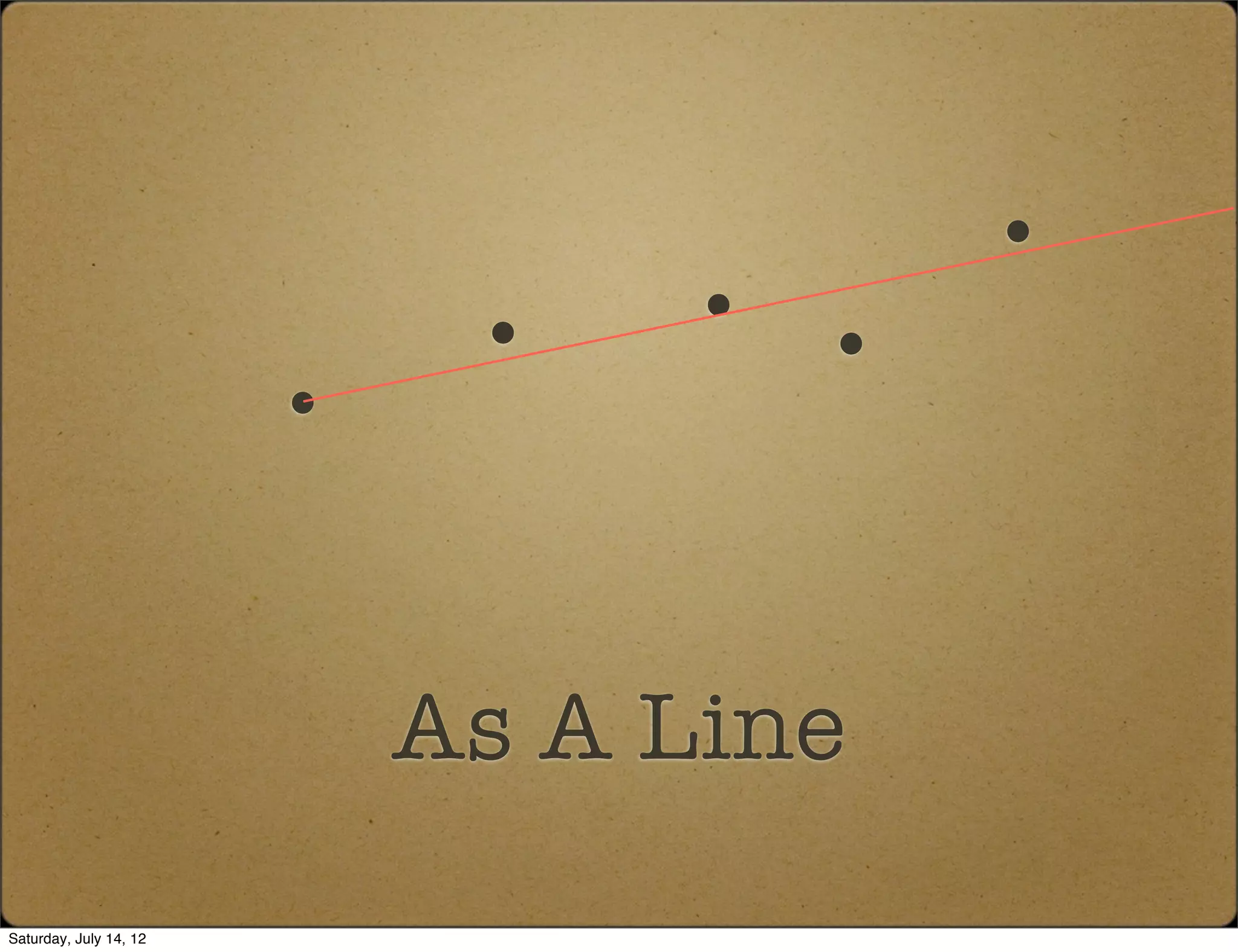 . .      .
                        . .

                         As A Line
Saturday, July 14, 12
 