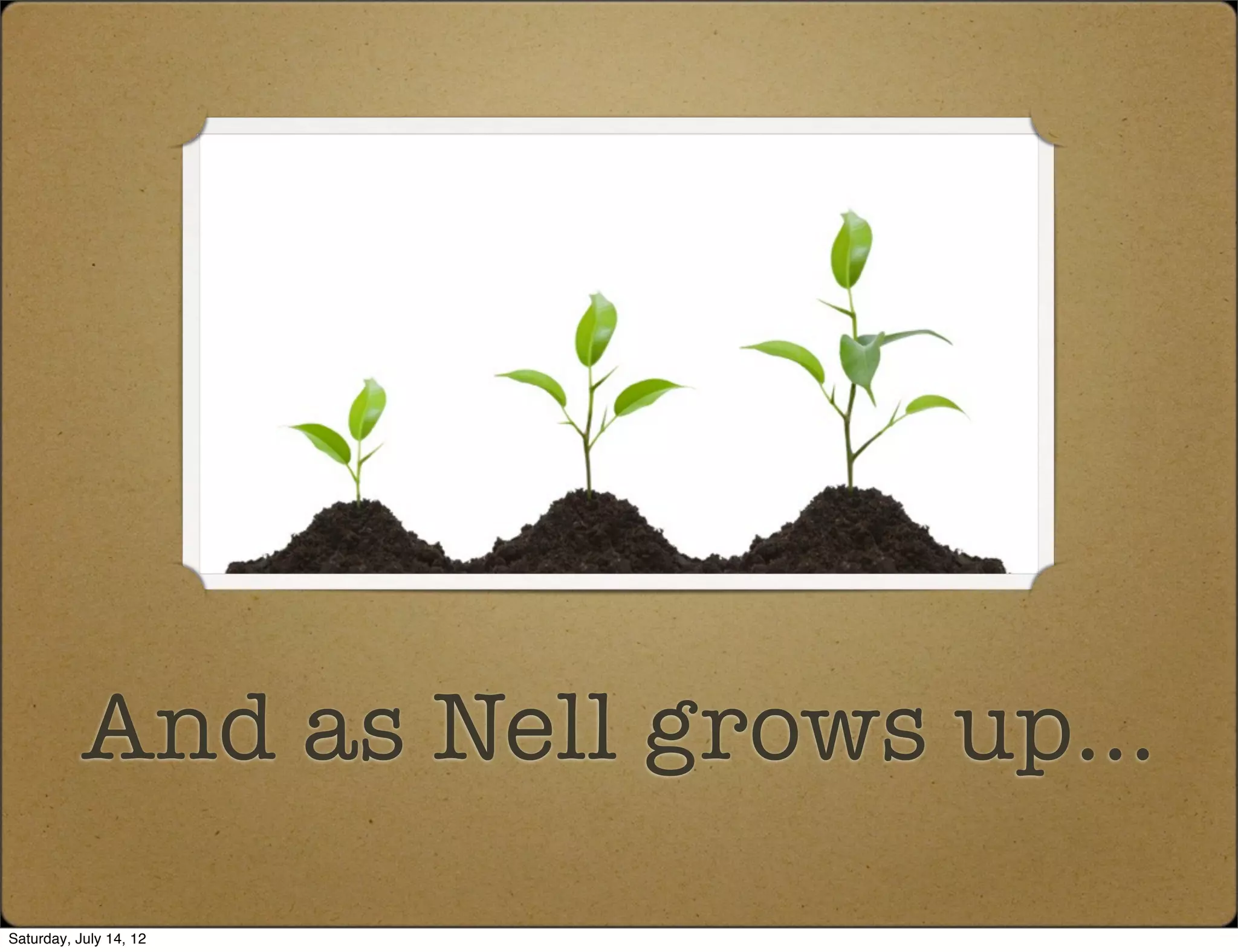 And as Nell grows up...
Saturday, July 14, 12
 