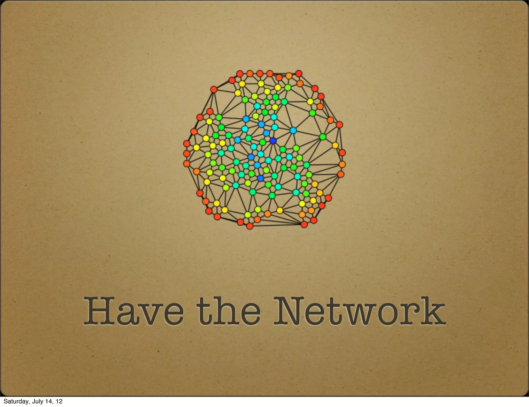 Have the Network
Saturday, July 14, 12
 