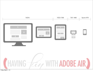 HAVING
Friday, March 1, 13
                      WITH ADOBE AIR
 