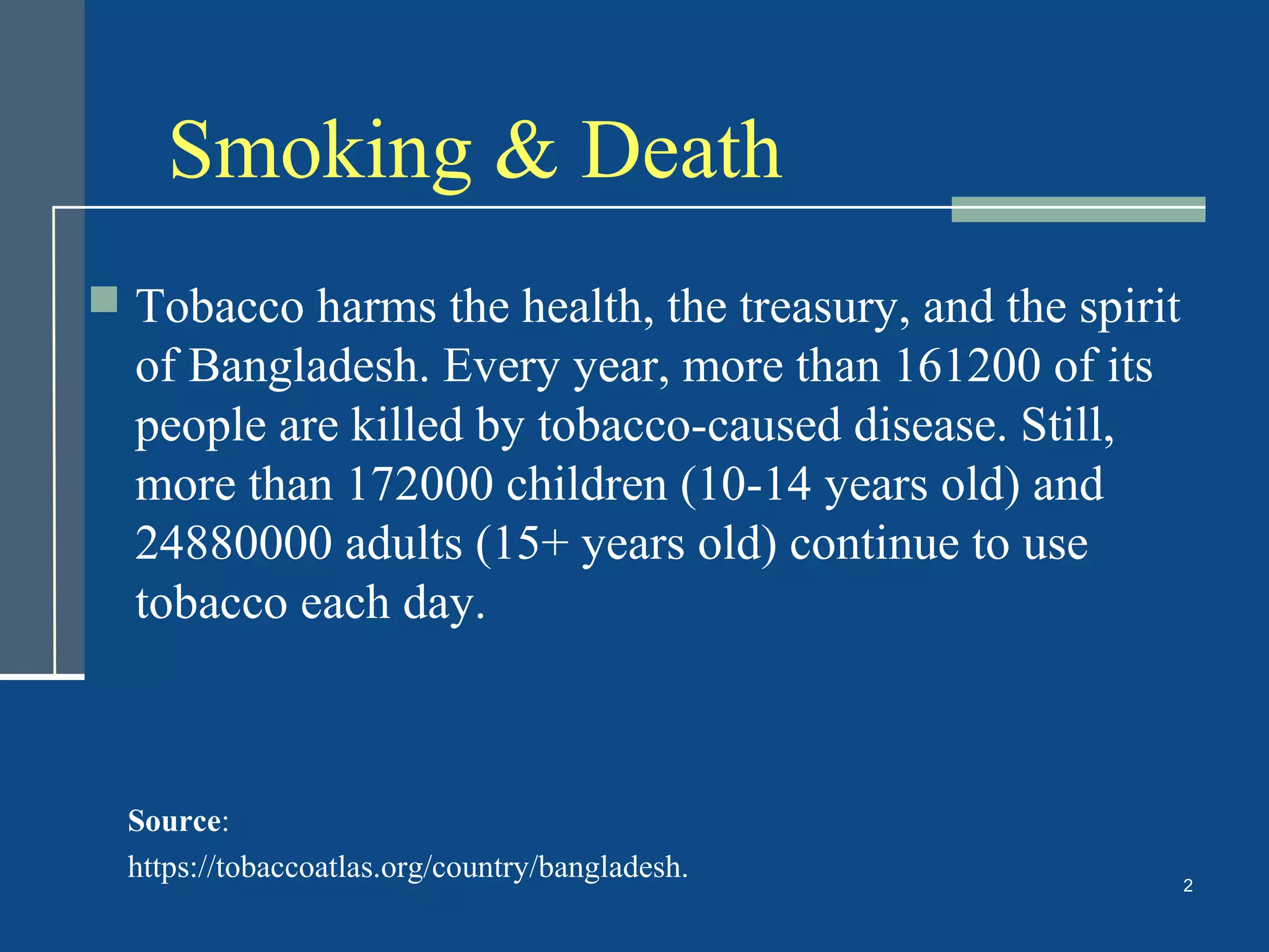 Effects of Tobacco on Health | PPT