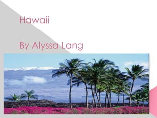 Hawaii

By Alyssa Lang
 