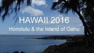 HAWAII 2016
Honolulu & the Island of Oahu
 