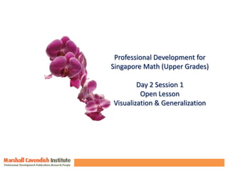 Professional Development for  Singapore Math (Upper Grades) Day 2 Session 1 Open Lesson Visualization & Generalization 