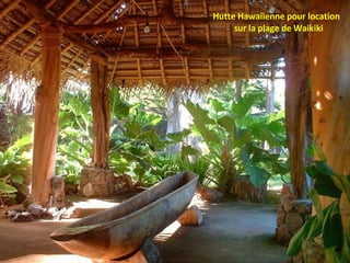 Hutte Hawaiienne pour location  sur la plage de Waikiki 