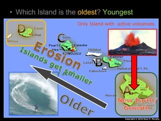 • Which Island is the oldest? Youngest
Copyright © 2010 Ryan P. Murphy
Only Island with active volcanoes
 
