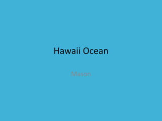 Hawaii Ocean Mason 