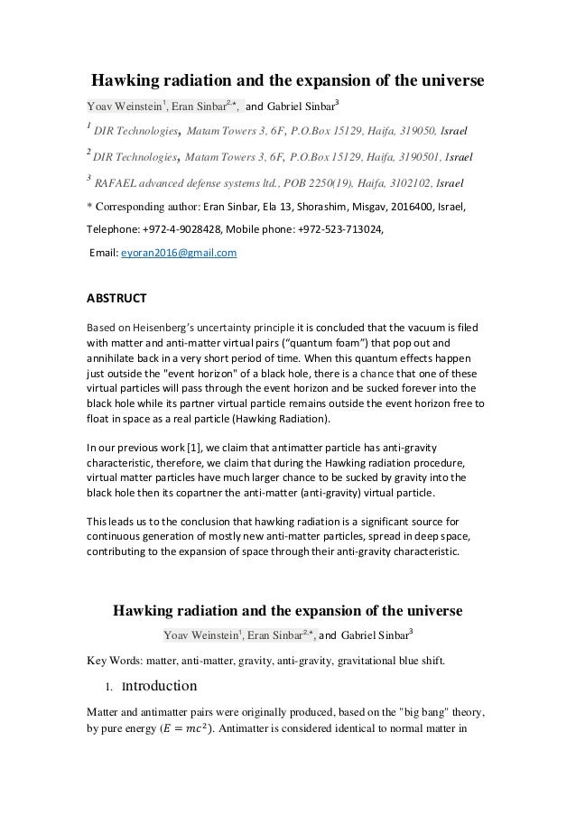 hawking radiation and the expansion of the universe