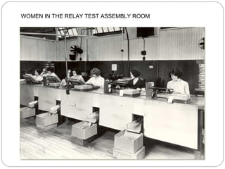 WOMEN IN THE RELAY TEST ASSEMBLY ROOM

 
