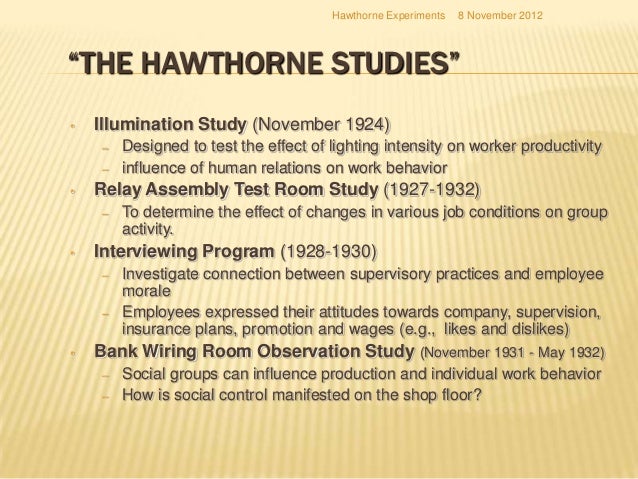 hawthorne studies