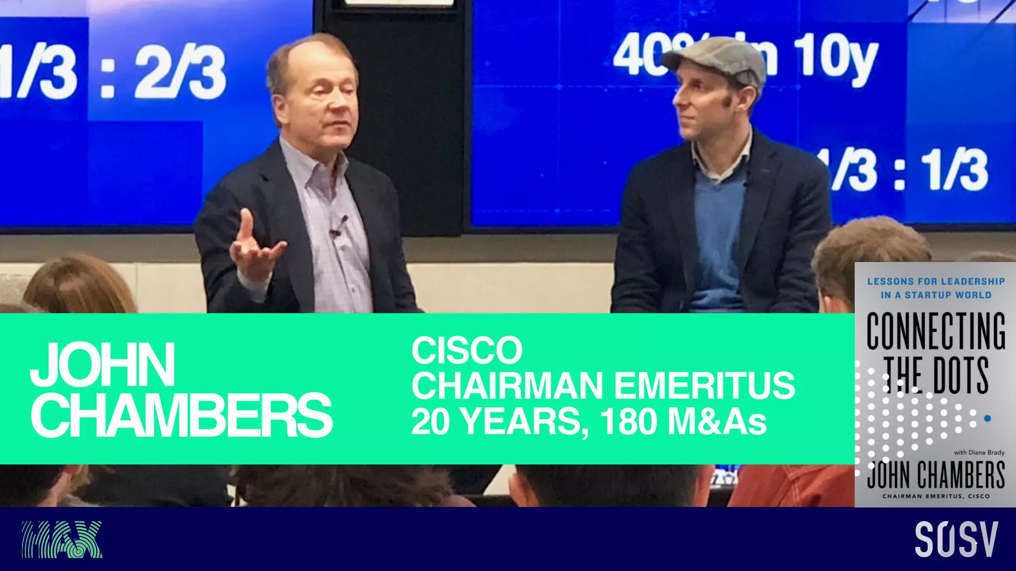 JOHN
CHAMBERS
CISCO
CHAIRMAN EMERITUS
20 YEARS, 180 M&As
 