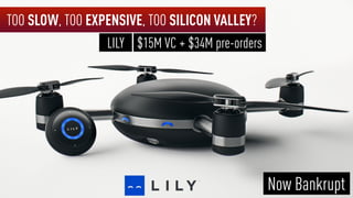 $15M VC + $34M pre-orders
TOO SLOW, TOO EXPENSIVE, TOO SILICON VALLEY?
Now Bankrupt
LILY
 