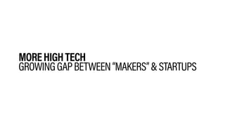 MOREHIGHTECH
GROWINGGAPBETWEEN“MAKERS”&STARTUPS
 