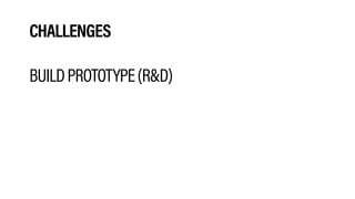 CHALLENGES
BUILDPROTOTYPE(R&D)
 