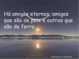 Entardecer no Polo Norte Há amigos eternos, amigos que são de pele e outros que são de ferro. 