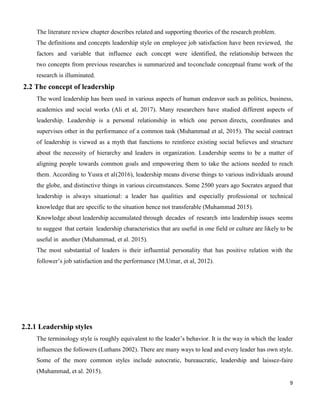 The Effect of Leadership Styles on Employees Job Satisfaction in Ethio ...