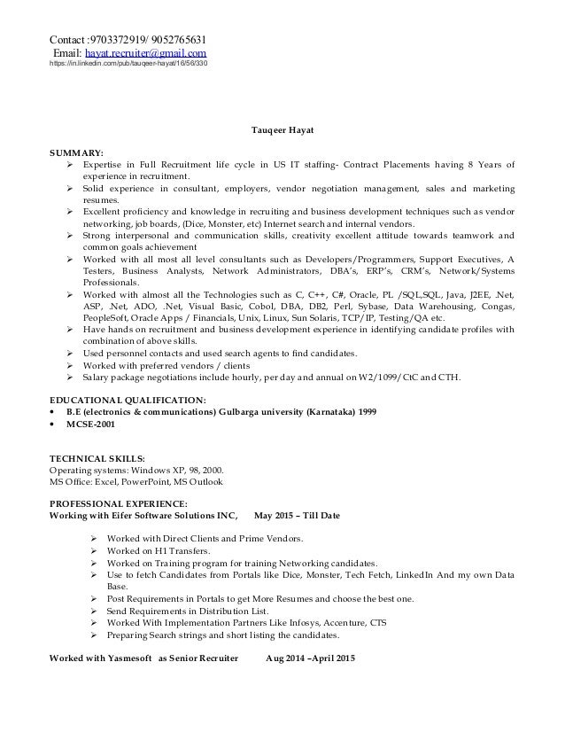 recruiting resumes