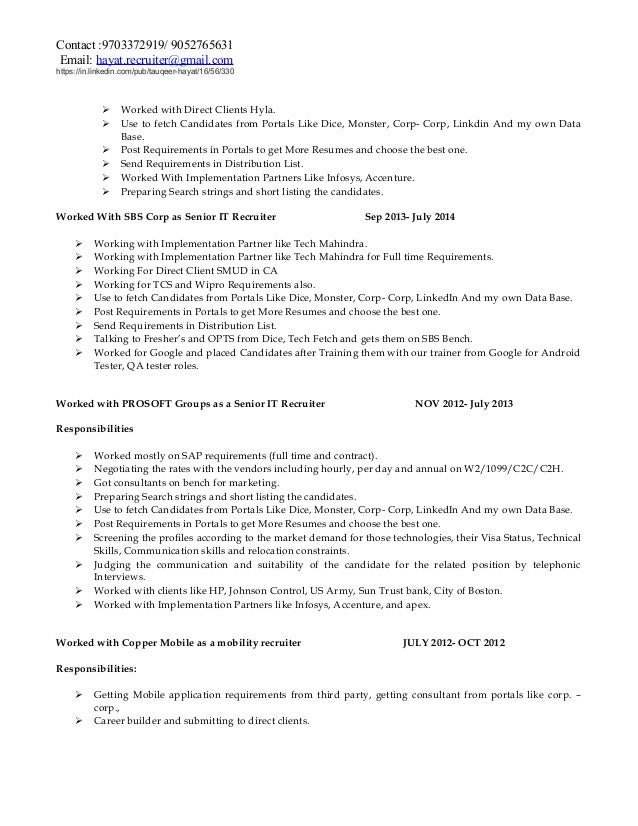 Distribution recruiter resume