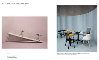 40 41
AAT20 (black table Ø80 cm), AAT20 (black table Ø128 cm), J107 (black chair), AAC22 (mustard chair with wooden legs),
J77 (black chair), AAC22 (white chair with wooden legs), J110 (black chair)
Table DLM
Colour Black, white, grey, powder, lavender,
racing green, mint, yellow
Material Powder coated steel
Size Ø38 X H43/56, Ø48 X H50/65 cm
Table / DLM / Design Thomas Bentzen
 