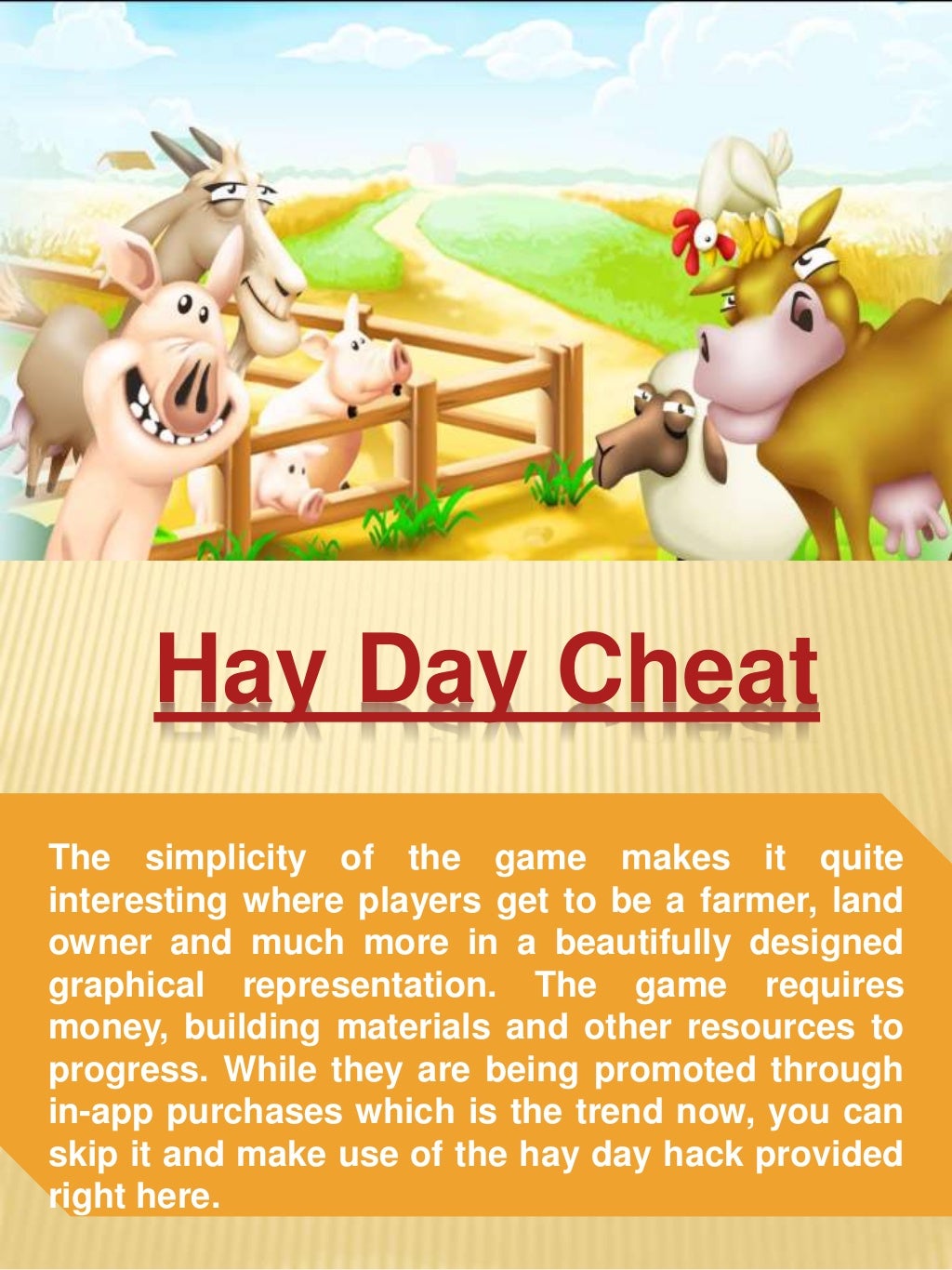 Hay day cheat