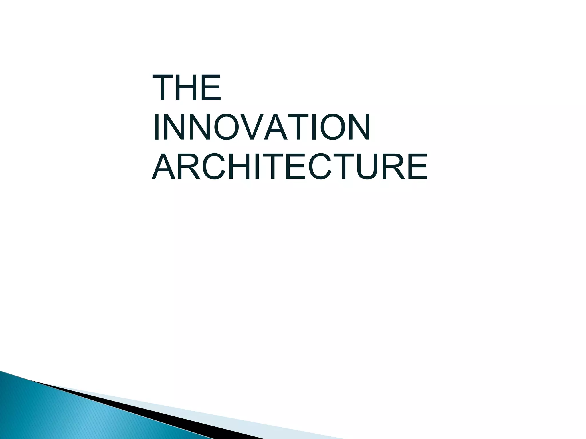 THE
INNOVATION
ARCHITECTURE
 
