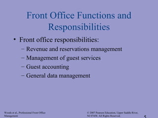 Chapter 3: Overview of The Front Office Dept | PPT