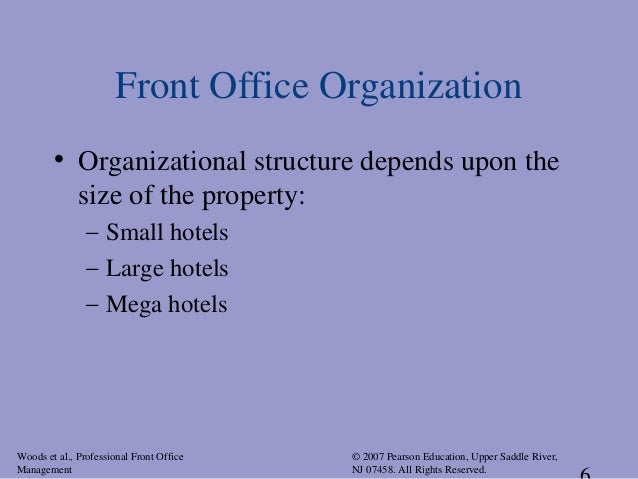 Chapter 3 Overview Of The Front Office Dept