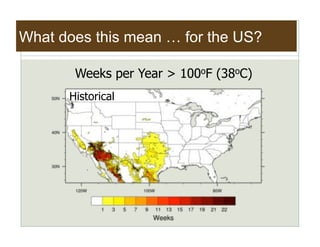 What does this mean … for the US?

       Weeks per Year > 100oF (38oC)
      Historical
 