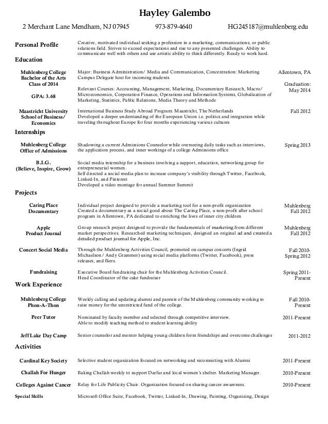 Hayley Galembo Resume Spring 2013