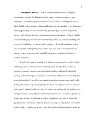 Contemplative Practice and the Education of the Whole Person | PDF