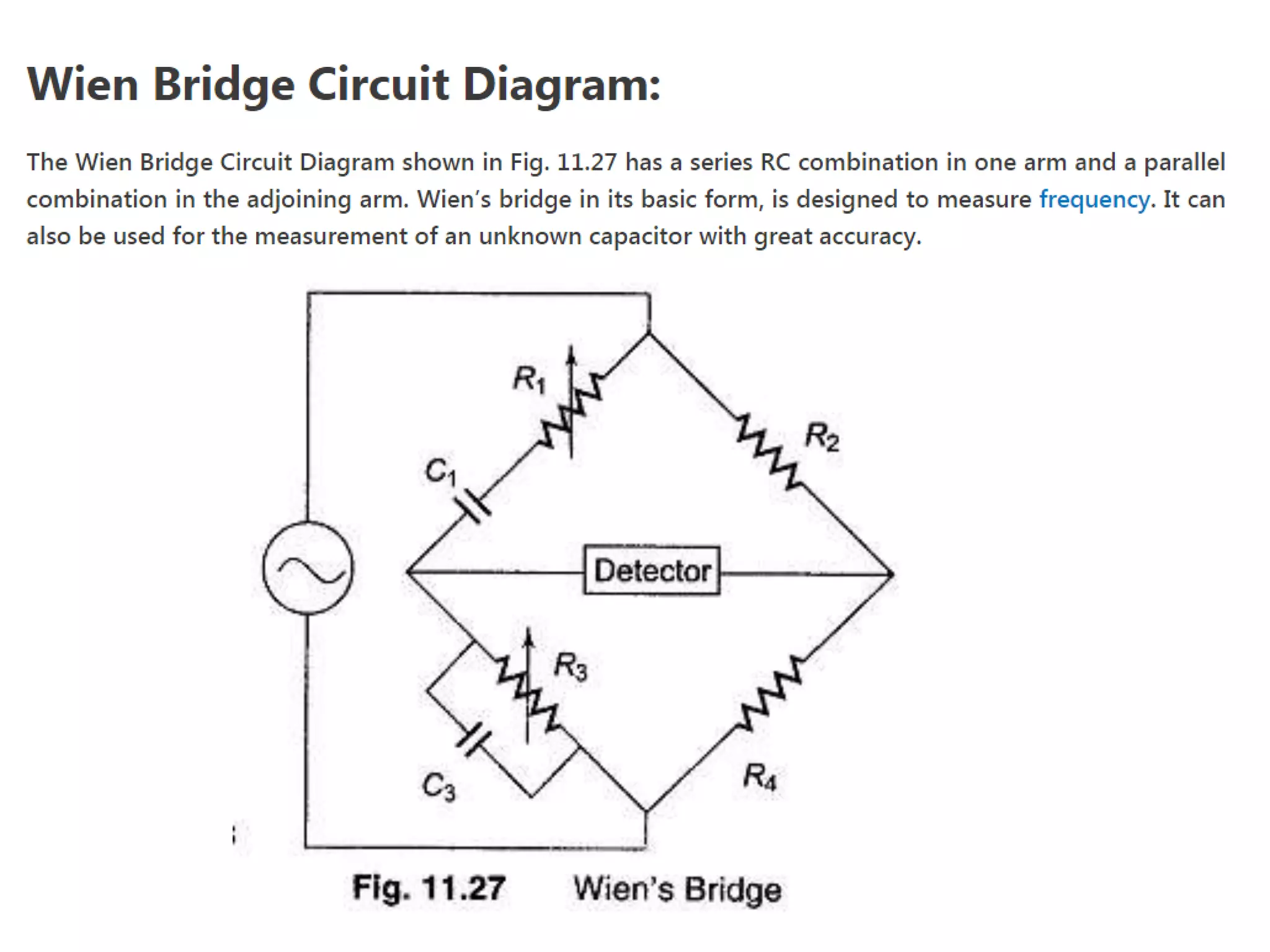Hays bridge  schering bridge  wien bridge