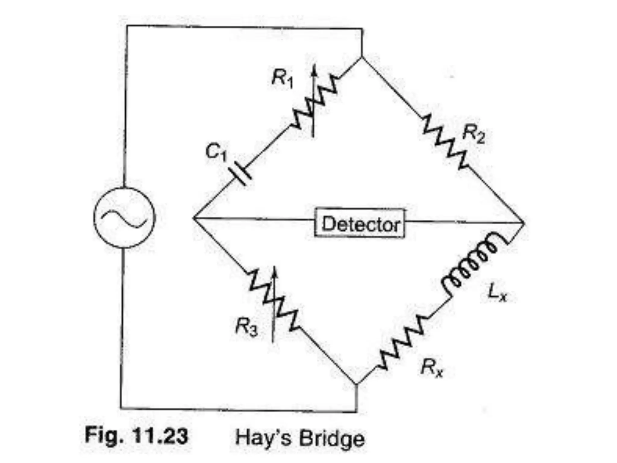 Hays bridge  schering bridge  wien bridge