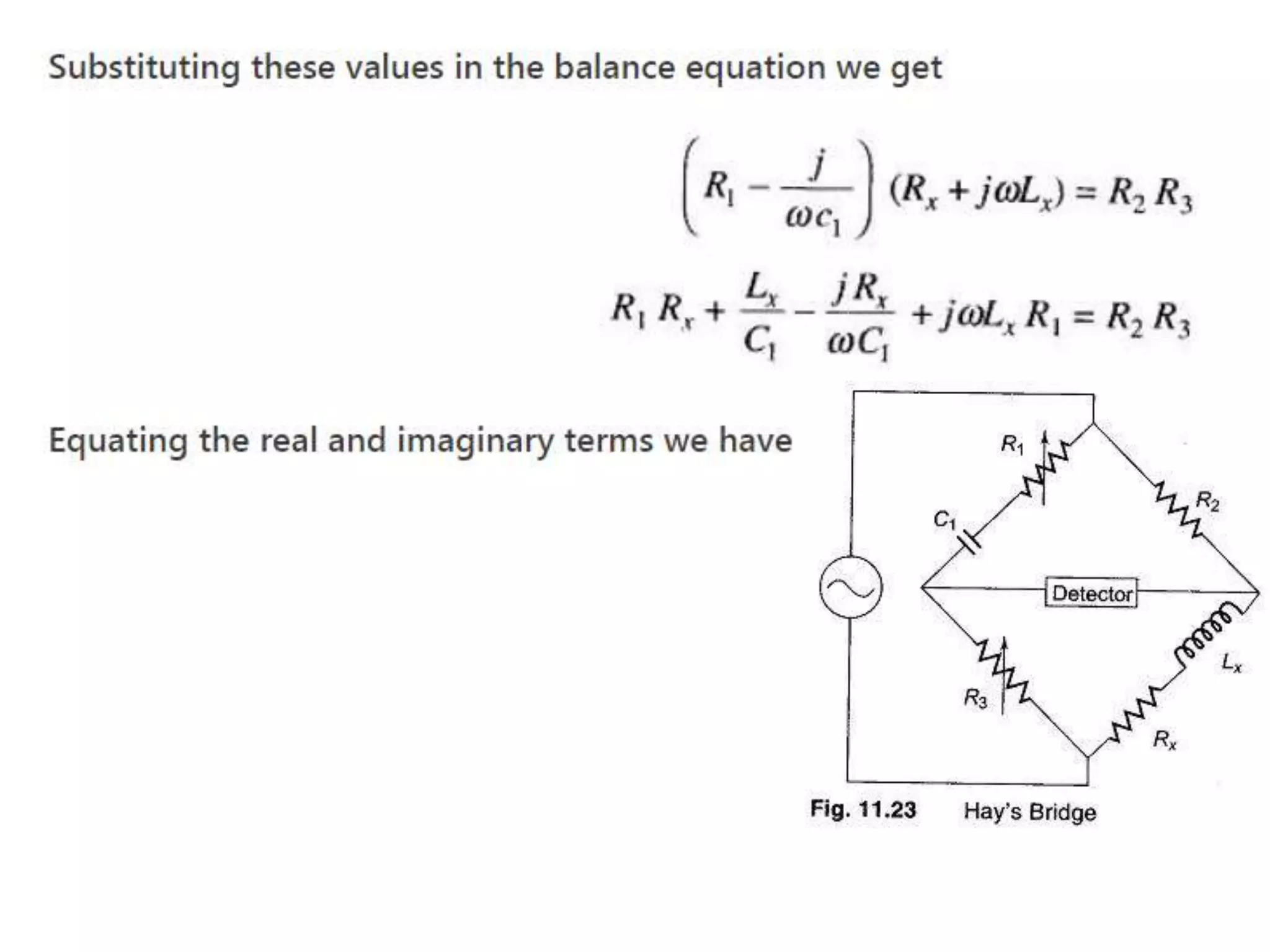 Hays bridge  schering bridge  wien bridge