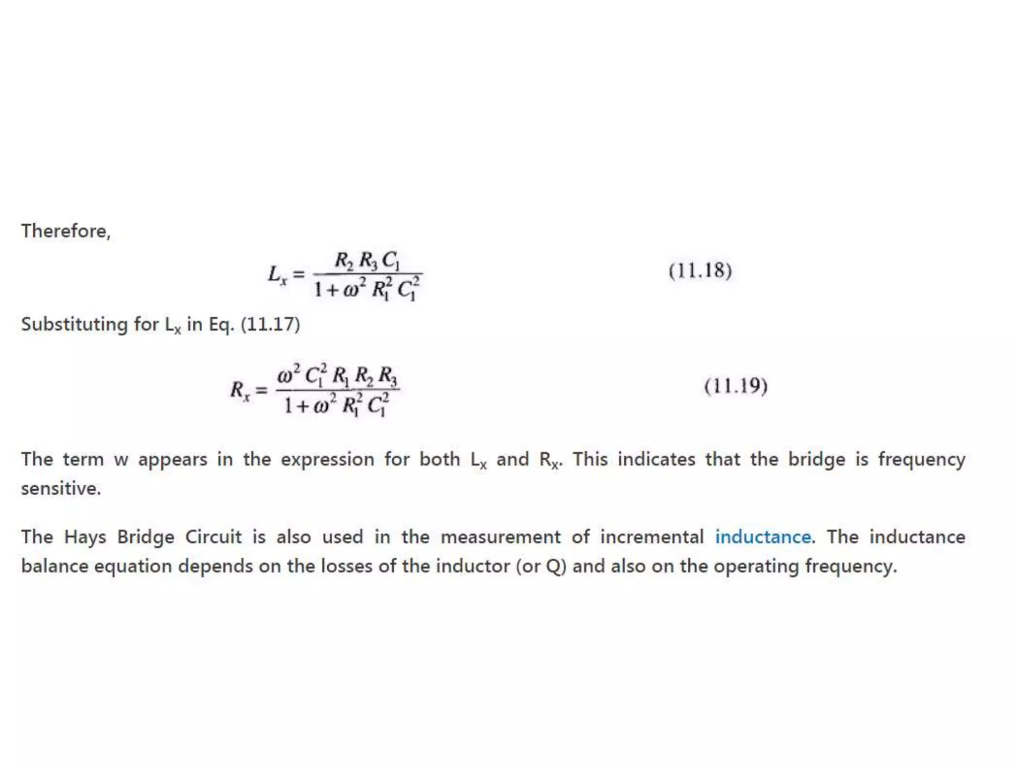 Hays bridge  schering bridge  wien bridge