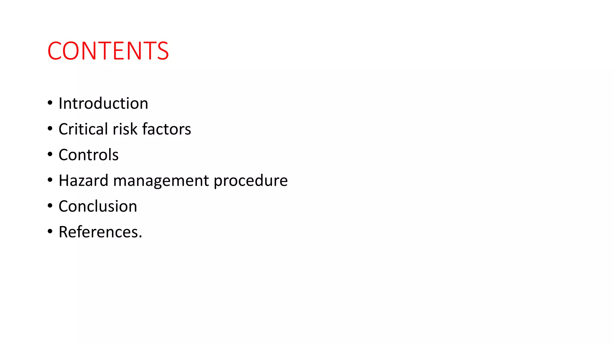 Critical Hazard in Management system | PPTX