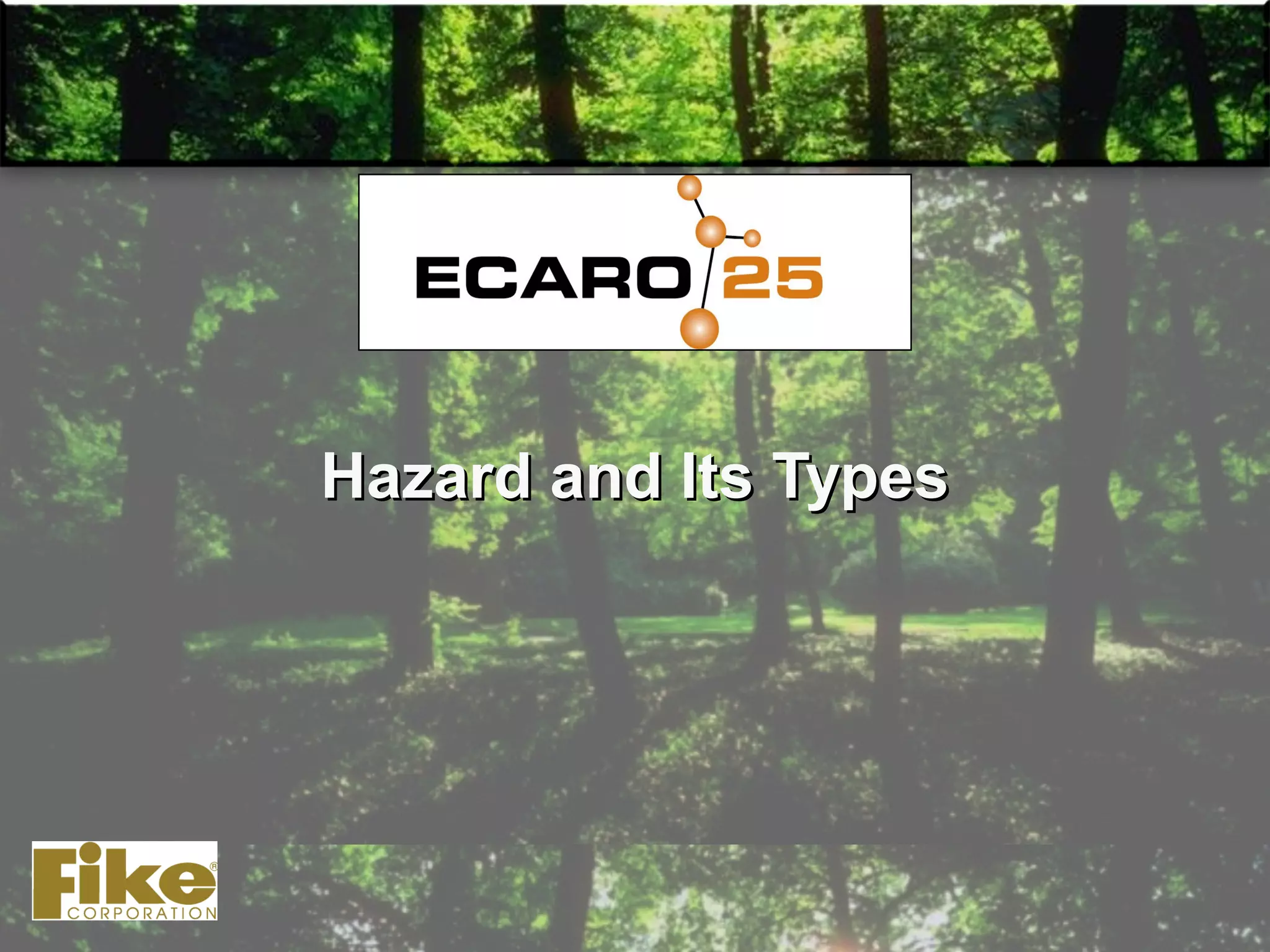 Fire Hazard and its types PPT