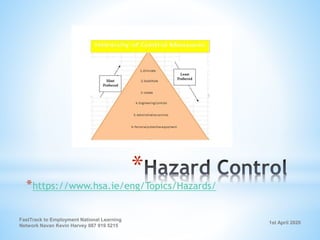 1st April 2020
FastTrack to Employment National Learning
Network Navan Kevin Harvey 087 919 5215
*
*https://www.hsa.ie/eng/Topics/Hazards/
 