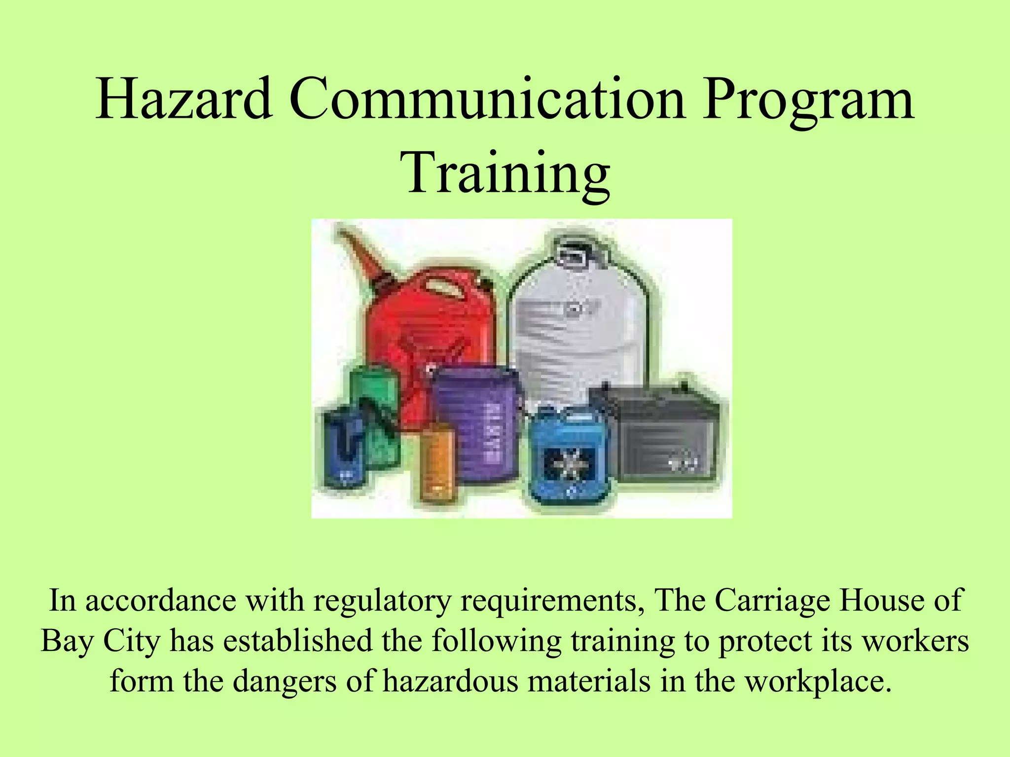 Hazard Communication Program Osha Training PPT Business Business