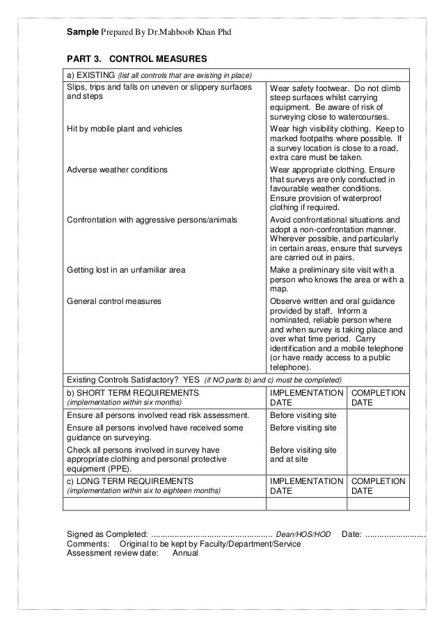 Hazard identification and risk assessment (hira) form revised