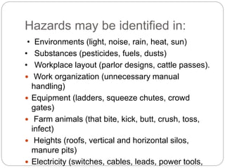 Hazard identification assessment and control techniques