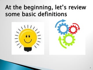 At the beginning, let’s review
some basic definitions
2
 