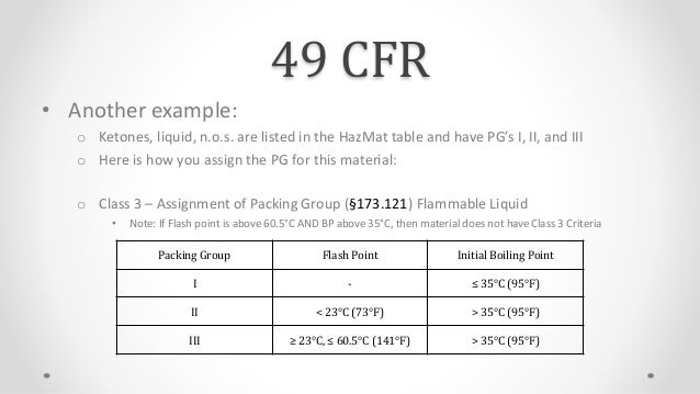 hazardous material table