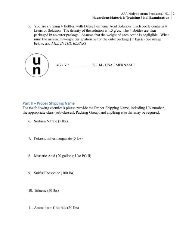 Reisentes Hazmat Awareness Course Final Exam Answers