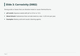 Characteristics of hazardous waste management | PDF