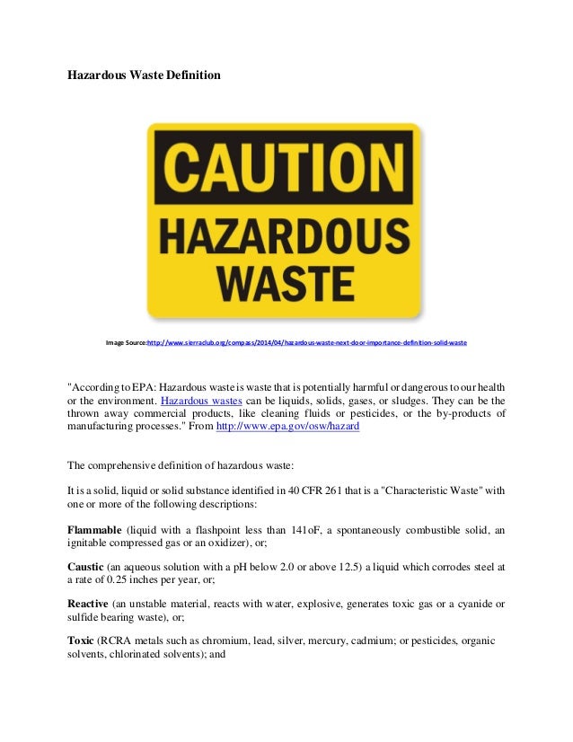 The Importance Of Hazardous Waste The Importance Of Hazardous Waste