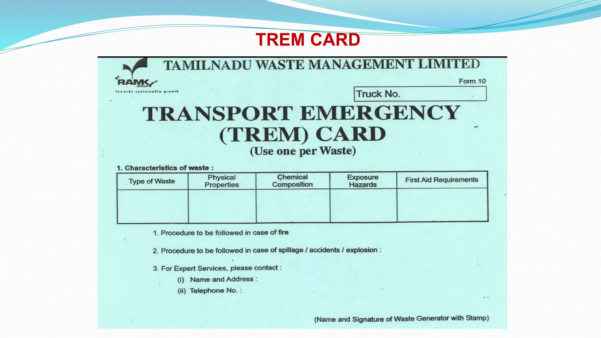 Hazardous waste handling procedure Standard Operating Procedure PPT