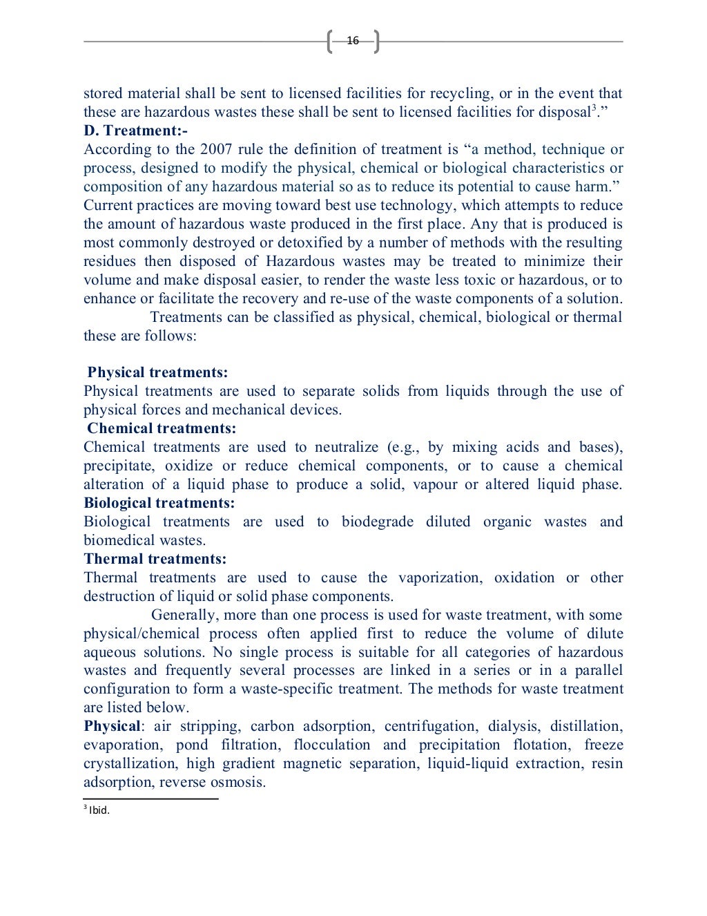 Hazardous waste management in India.