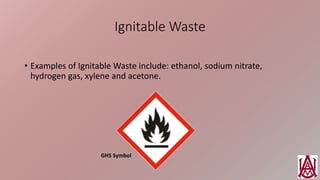 Ignitable Storage HazardousWaste Training | PPTX