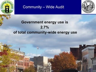 Government energy use is  2.7%  of total community-wide energy use   Community – Wide Audit 